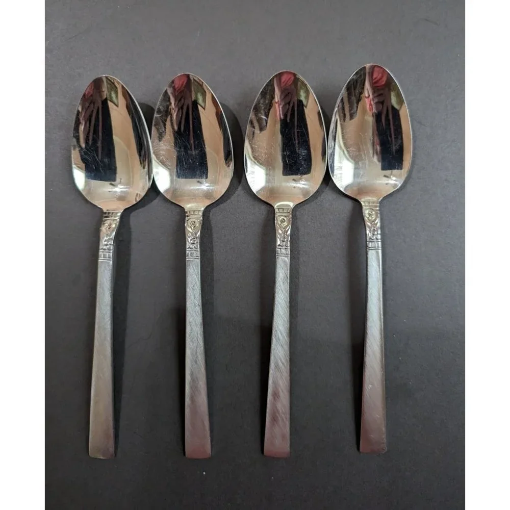 Oneida ‎ Northland (Stainless, WM Dalton oval soup spoon set of 4 7 1/4 in